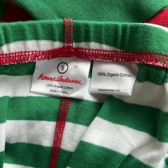 WMNS HANNA ANDERSSON HOLIDAYS STRIPED PAJAMAS PAJAMA SET red green white stripe - Picture 6 of 7